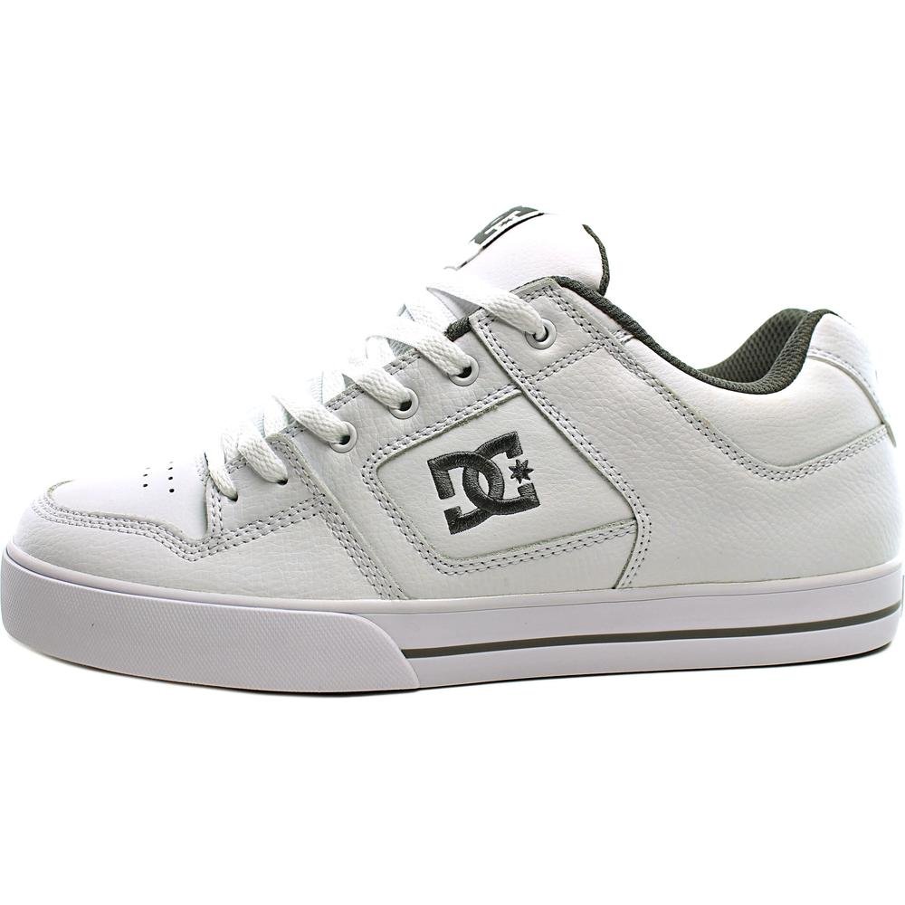 DC Shoes Men's Pure M Sneakers - White/Battleship/White Size 7 | Lightweight Casual Shoes for Skateboarding, Running & Everyday Wear