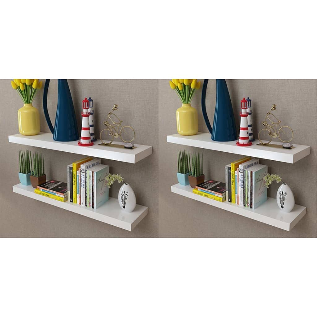 Floating Wall Shelves Set of 4 - White 31.5