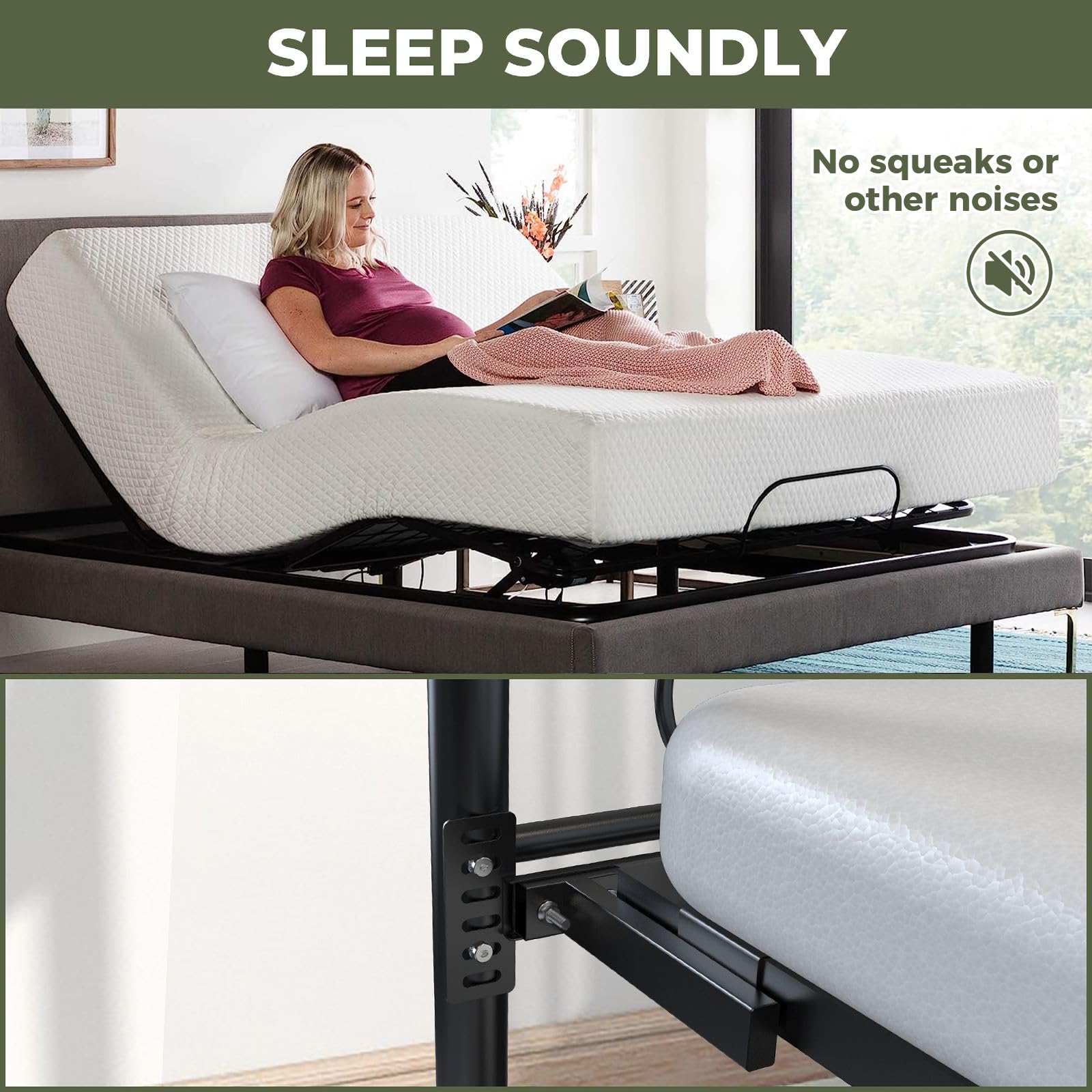 Universal Headboard Brackets for Adjustable Bed Base - Heavy Duty Steel Mounting Kit for Twin/King/Queen/Full Size Bed Frames - Easy Installation & Customization - Perfect for Platform Beds, Adjustable Beds and DIY Bedroom Projects