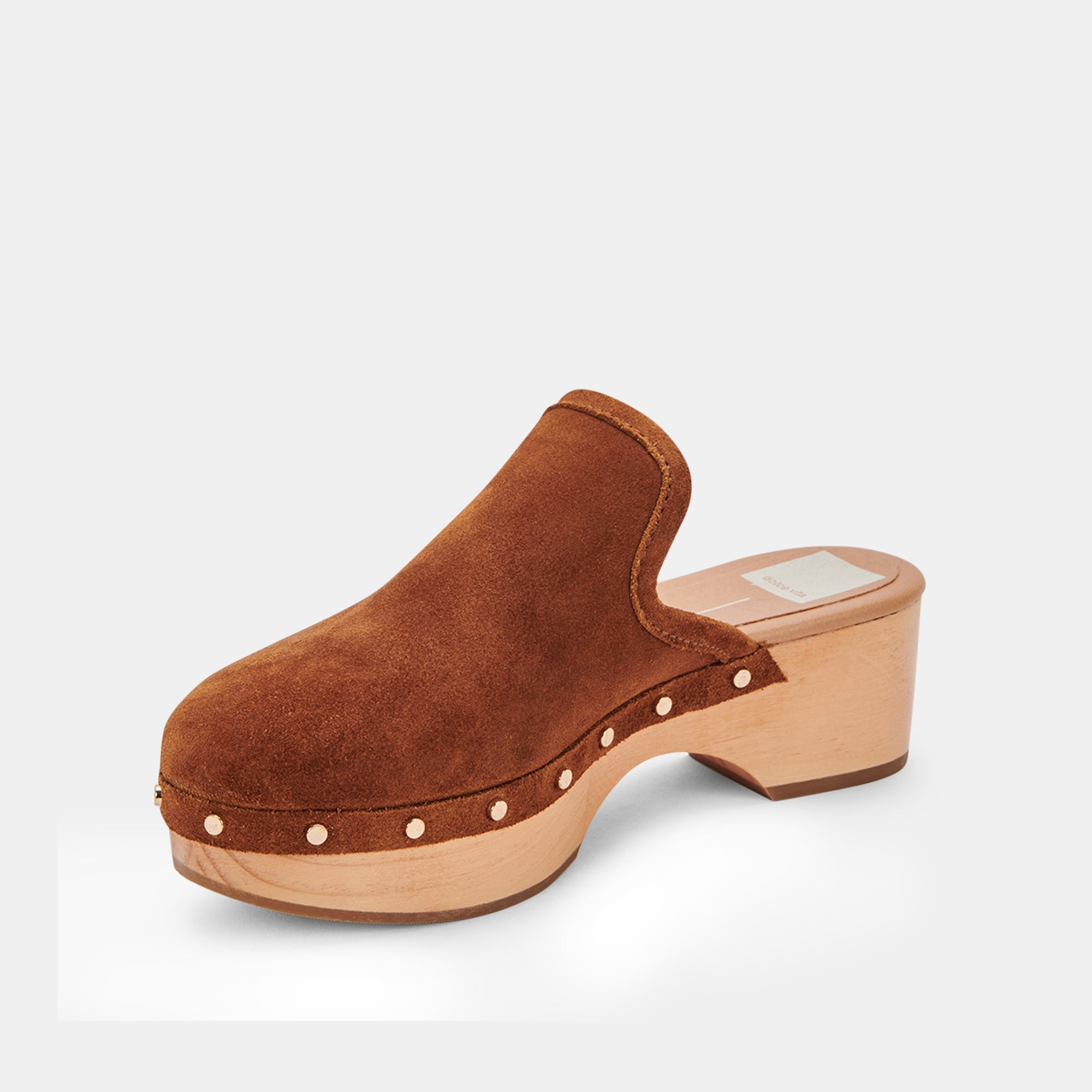 CLOSEN CLOGS Cognac Suede Clogs for Women - Comfortable & Stylish Slip-On Shoes Size 8 (US 935) by re:vita - Perfect for Casual Wear, Home, and Outdoor Activities