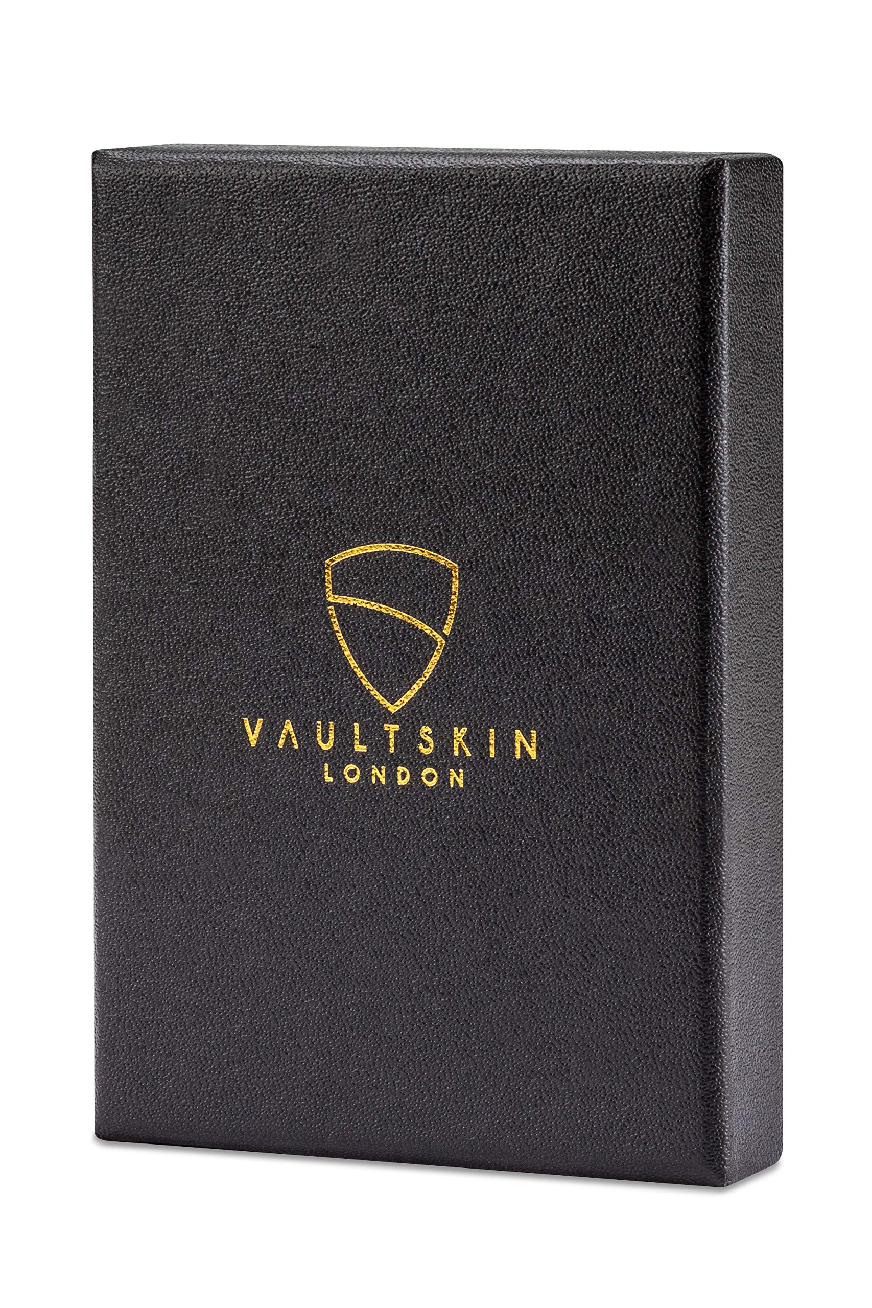 Vaultskin Eton Armour Slim Leather Wallet Case for iPhone Xs Max - Cognac Brown Genuine Leather Card Holder with RFID Protection | Perfect for Business Travel, Daily Commute & Secure Contactless Payments