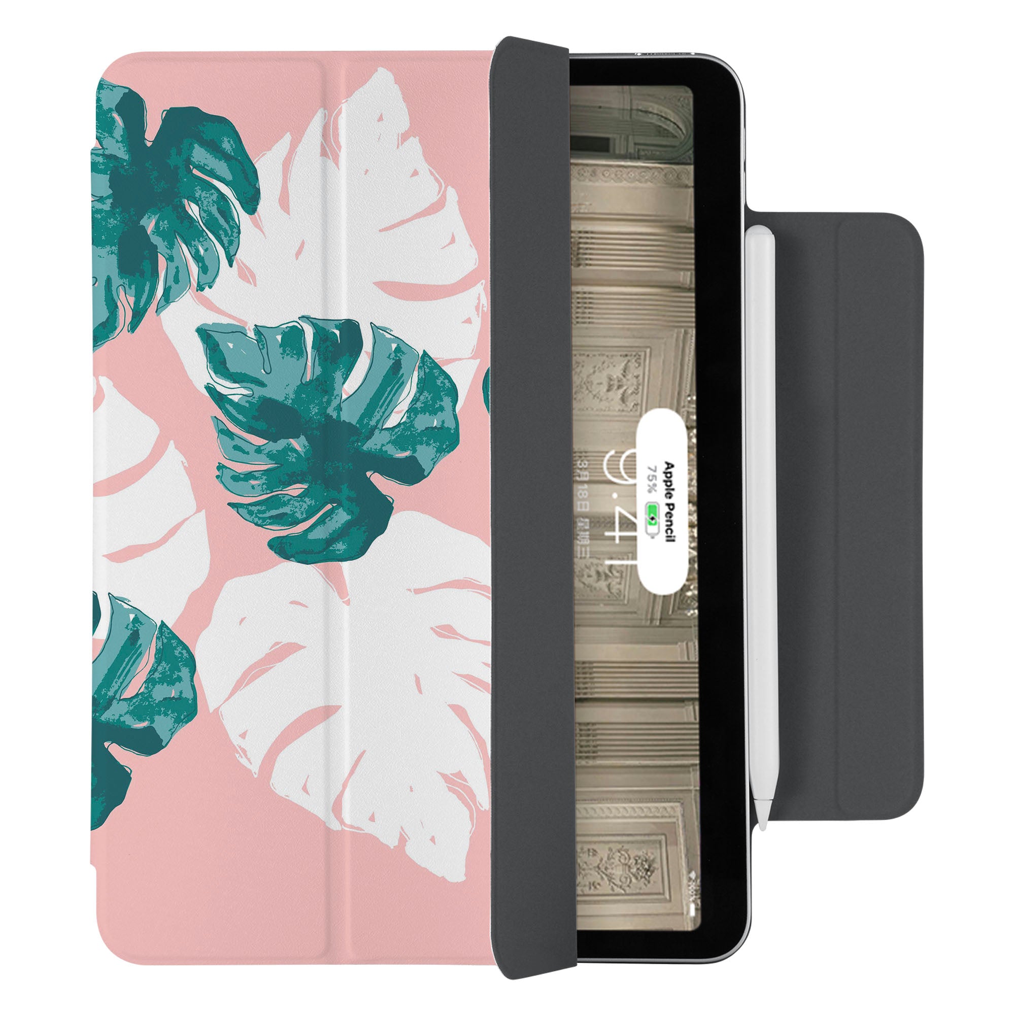 iPad SlimFit Case - Pink Floral Design | Ultra Thin Lightweight Protective Cover for iPad 6th/7th/8th Generation | Perfect for Work, School & Travel