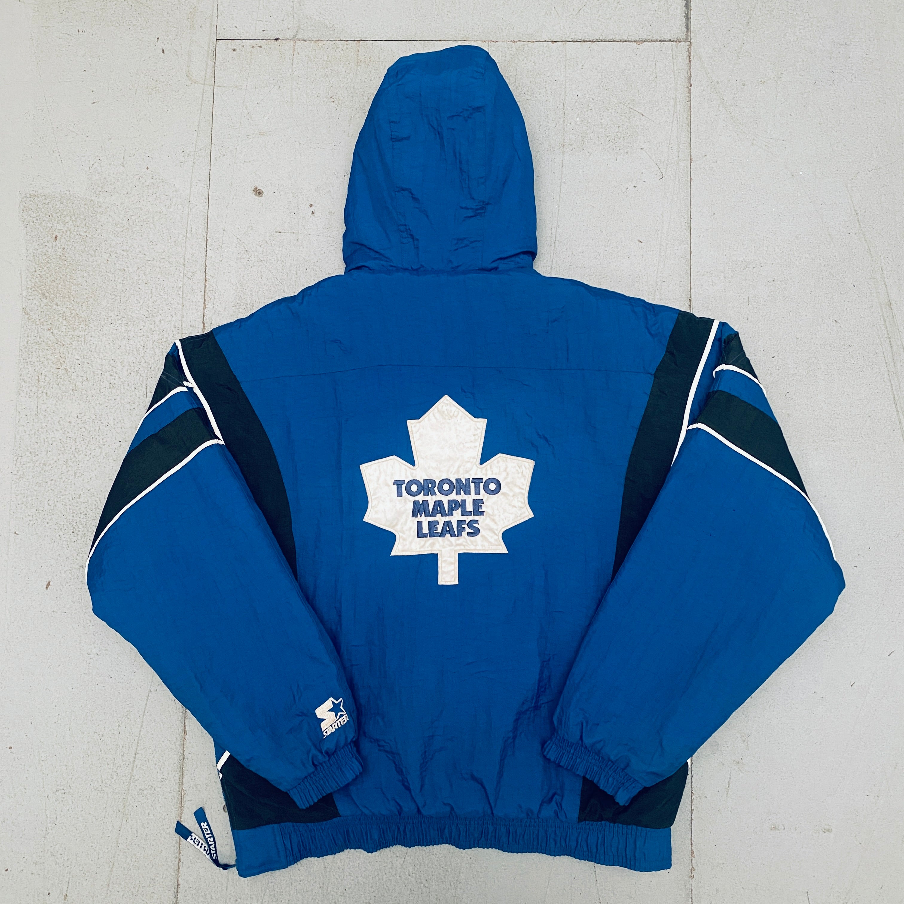 Vintage 1990s Toronto Maple Leafs 1/4 Zip Starter Breakaway Jacket - S/M Size - NHL Hockey Fan Gear for Game Day & Retro Sports Fashion