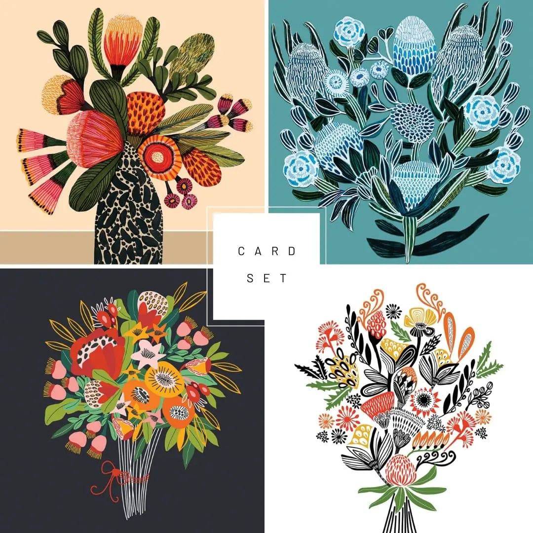 Beautiful Native Flowers Greeting Cards Set - 12 Handmade Floral Stationery for Birthdays, Anniversaries & Thank You Notes - Perfect for Wedding Invitations & Special Occasions