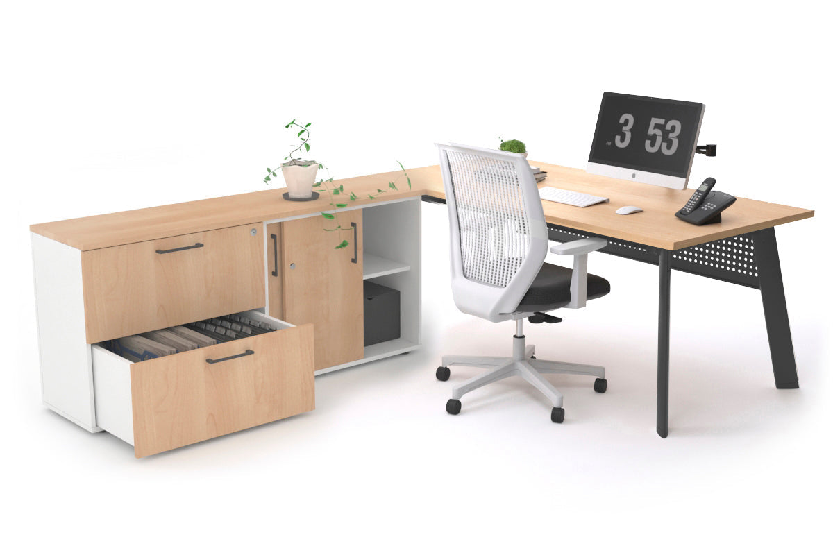 Switch Executive Setting With Uniform Spine Black Frame [1600L x 700W] - Premium Office Desk for Modern Workspace & Home Office