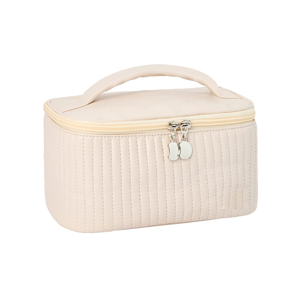 Waterproof Faux Leather Travel Makeup Bag for Women - Portable Cosmetic Organizer with Toiletry Storage | Perfect for Vacation, Gym & Daily Use | Makeup Pouch, Cosmetic Case, Beauty Travel Essentials