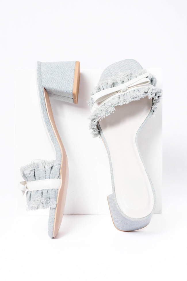 Delanie Stylish Denim Heels for Women - Comfortable High Heel Sandals with Ankle Strap - Perfect for Parties, Weddings & Night Out (Final Sale)