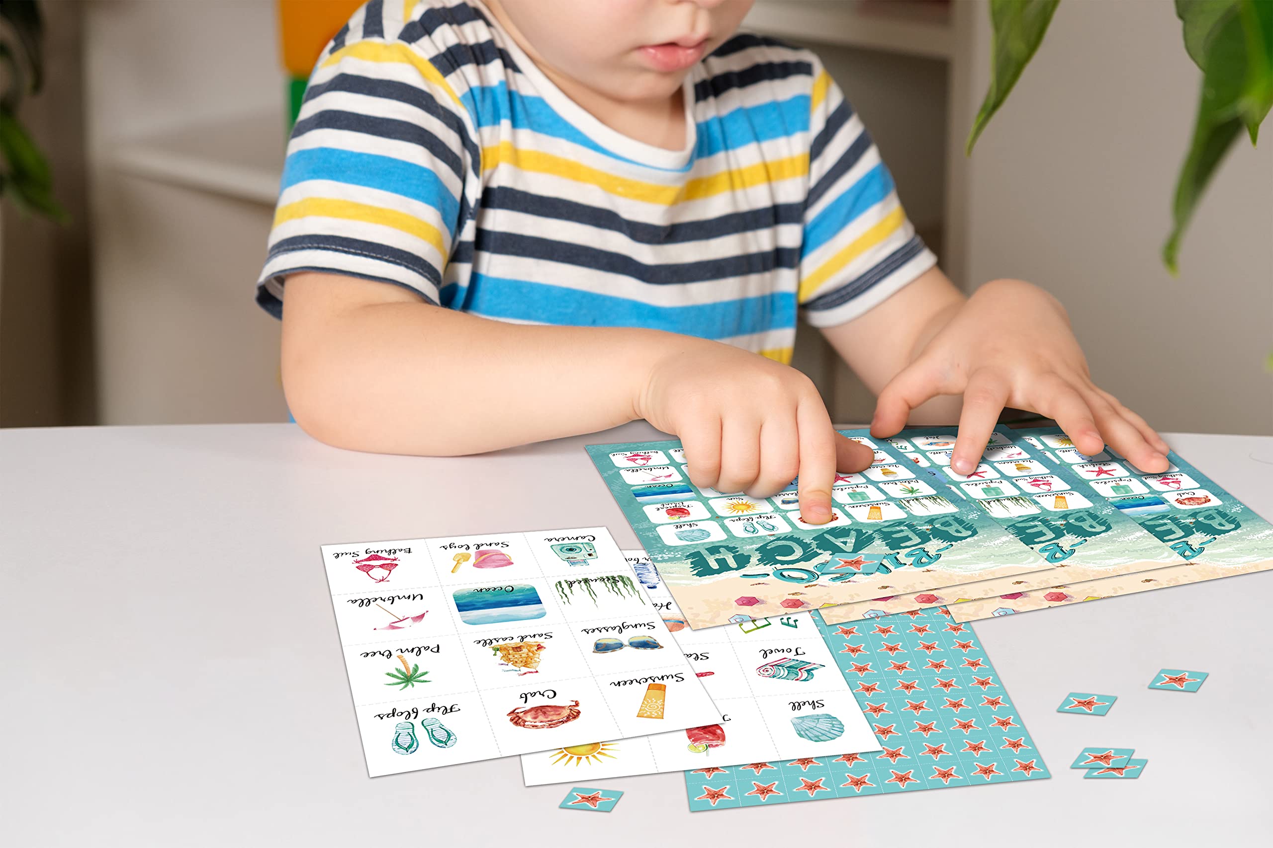 Beach Bingo Game Set for 24 Players - Fun Outdoor Party Game with Bingo Cards, Perfect for Family Reunions, Summer BBQs & Beach Vacations - Great Gift for Teens & Adults