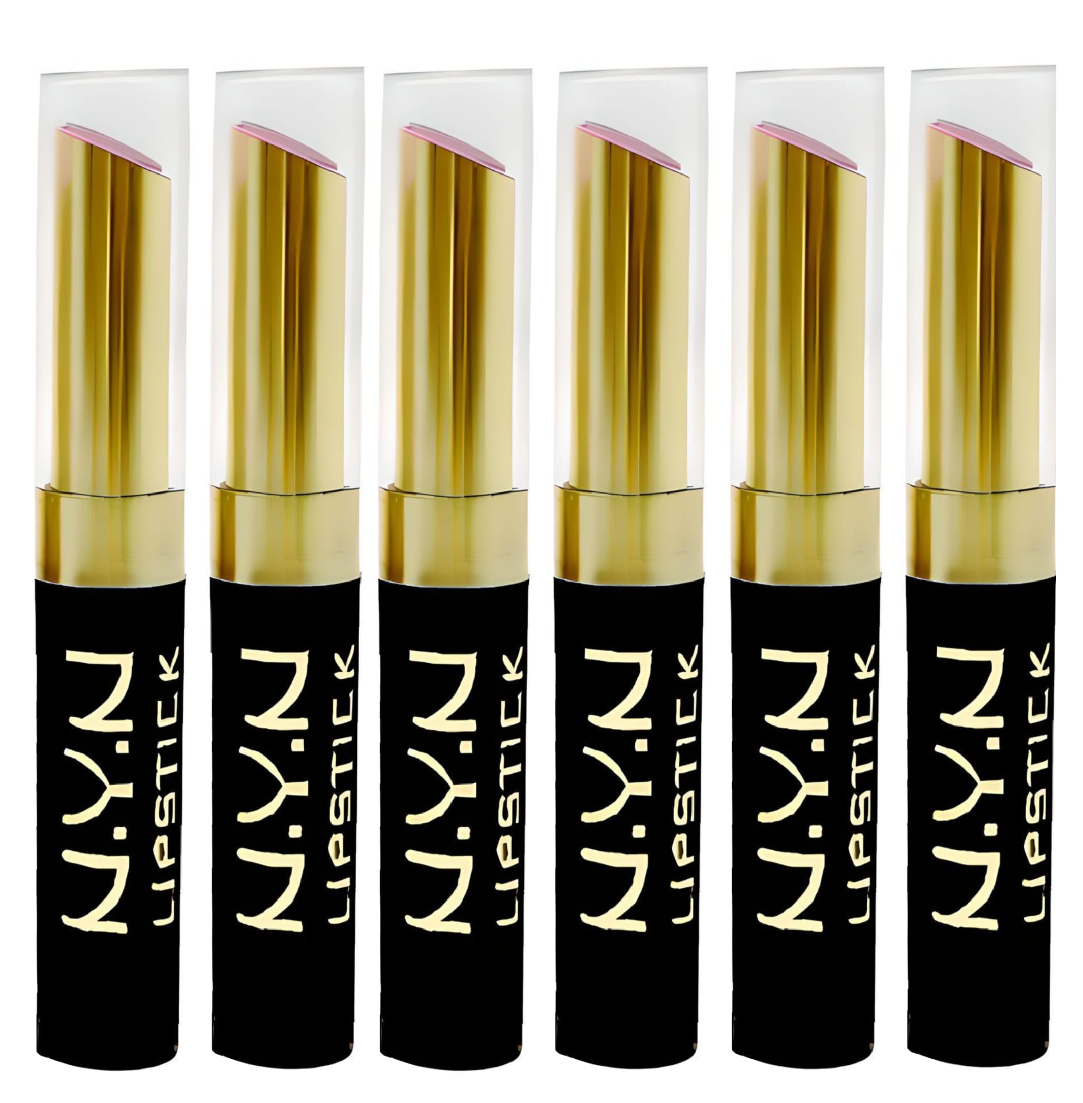 N.Y.N Beauty 6-Piece Multicolor Matte Lipstick Set with 2-in-1 Oil Control Compact Powder | Long-Lasting Smooth Finish | Perfect for Women's Daily Makeup & Special Occasions