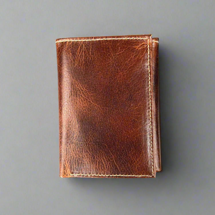 Slim Cow Leather Wallet for Men - RFID Blocking Trifold Design - Perfect for Everyday Use, Travel & Business