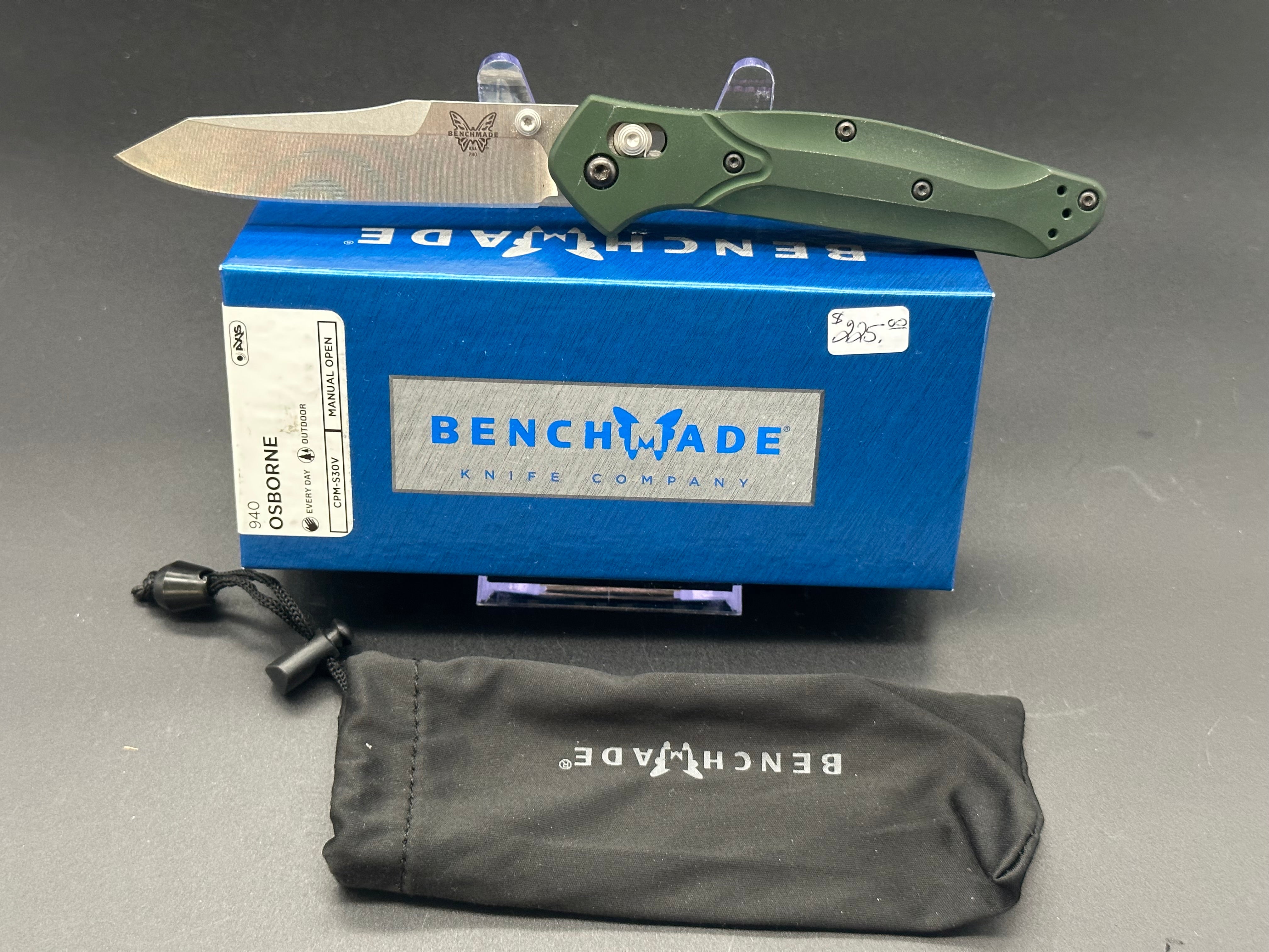 Benchmade 940 Osborne Folding Knife - Green Aluminum Handle, EDC Pocket Knife for Outdoor, Camping & Everyday Carry