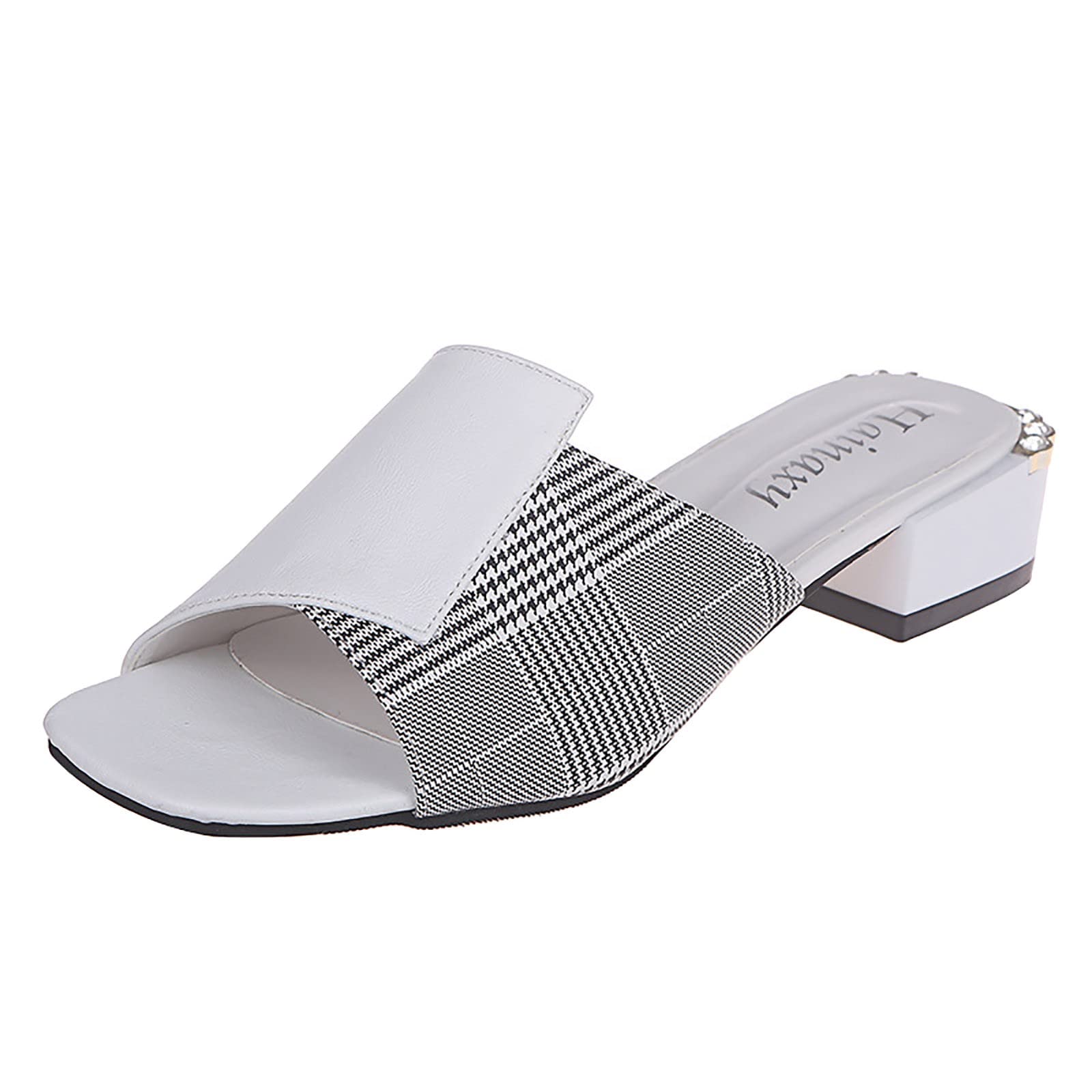 Women's Low Heel Sandals - Peep Toe Casual Slippers for Spring & Summer | Comfortable Medium Heels for Work, Date Night & Vacation