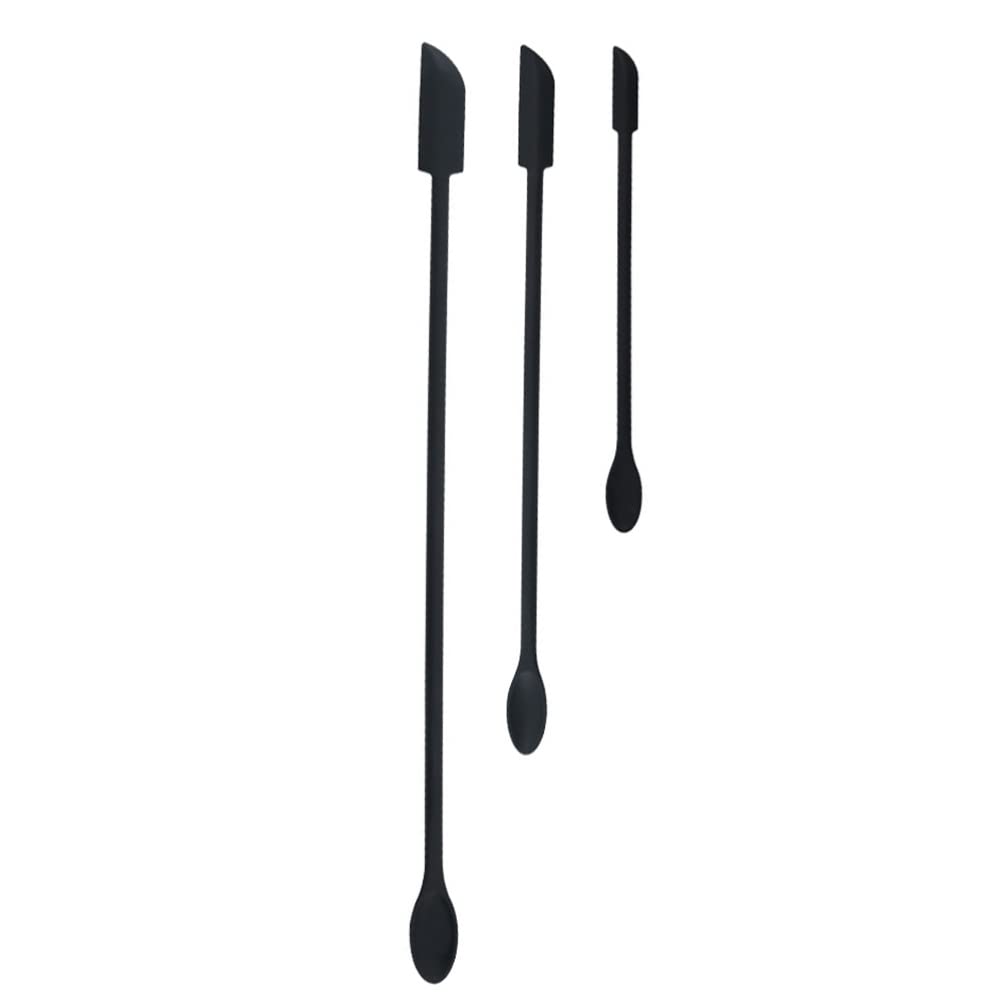 Beaupretty 3-Piece Silicone Makeup Spatula Set - Mini Cosmetic Jar & Bottle Scraper Tool for Foundation, Skincare, Lipstick - Perfect for Travel, Salon, and Home Makeup Organization