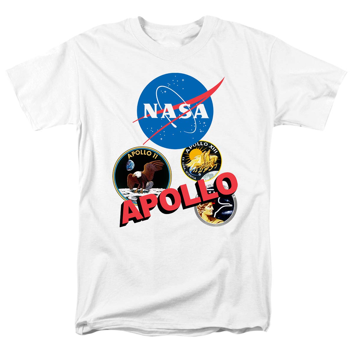 NASA Apollo Mission Patches T-Shirt & Stickers Set - Large Size | Space Enthusiast Gift, Astronaut Fan Apparel, Cosplay & Collectible Merch