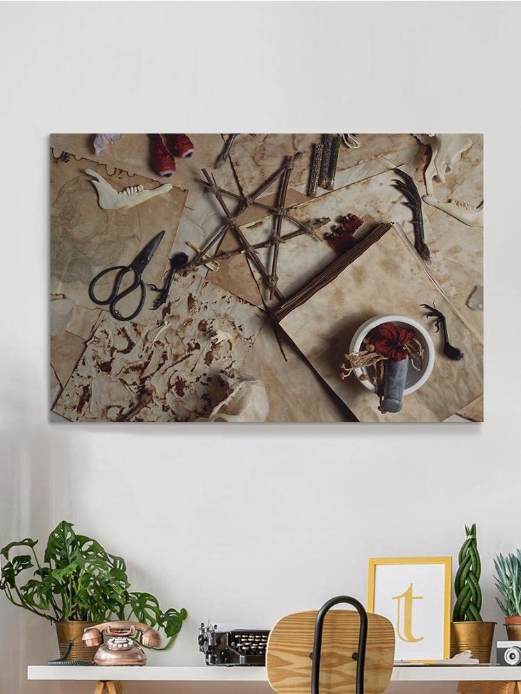 Premium Kitchen Utensils & Enchanted Decor Wrapped Canvas Wall Art - Perfect for Home, Kitchen & Witchy Aesthetic Spaces