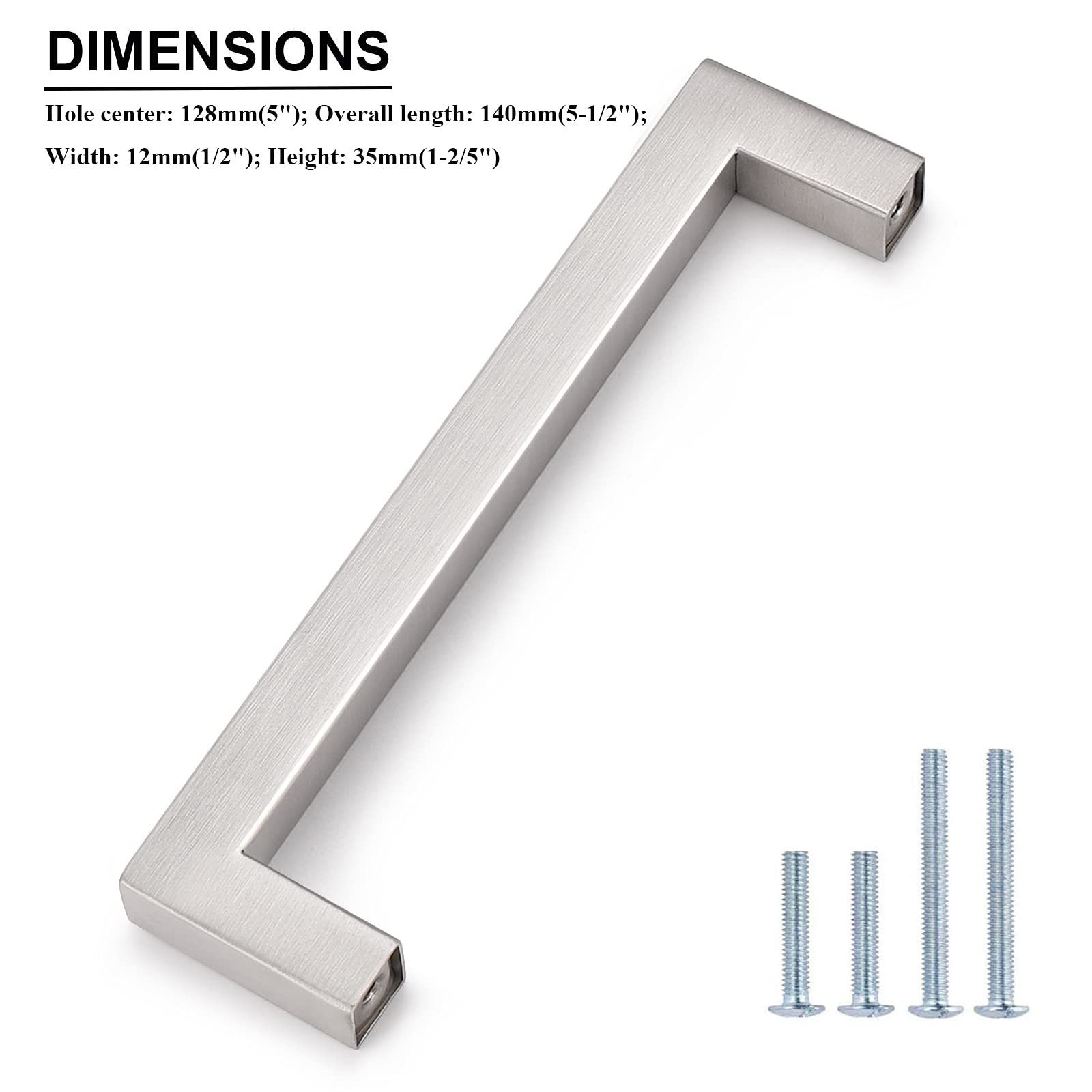 5 Pack Square Bar Cabinet Handles 5
