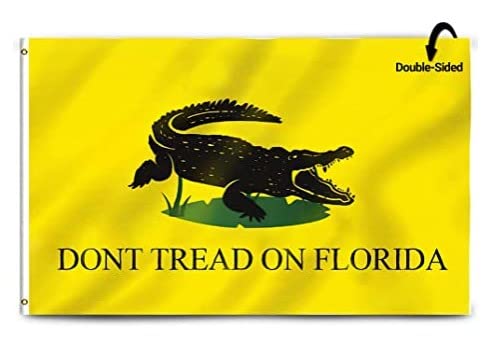 Don't Tread On Florida Flag 3x5 ft - Double Sided Outdoor & Indoor Flag with Brass Grommets - Yellow Gadsden Design for Home, Boat, Truck & Patriotic Displays