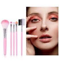 TYA 6171 Professional Makeup Kit for Women & Girls - 5-Piece Lightweight Pink Makeup Brushes & 2 Multicolor Beauty Blenders (8-Piece Set) | Perfect for Everyday Makeup, Travel & Professional Use