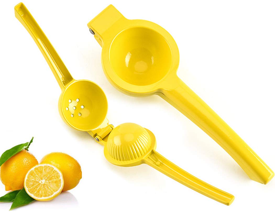 Premium Handheld Lemon Squeezer - Manual Citrus Juicer for Lime, Orange & Grapefruit - Durable Yellow Kitchen Tool for Fresh Juice, Cocktails & Healthy Drinks
