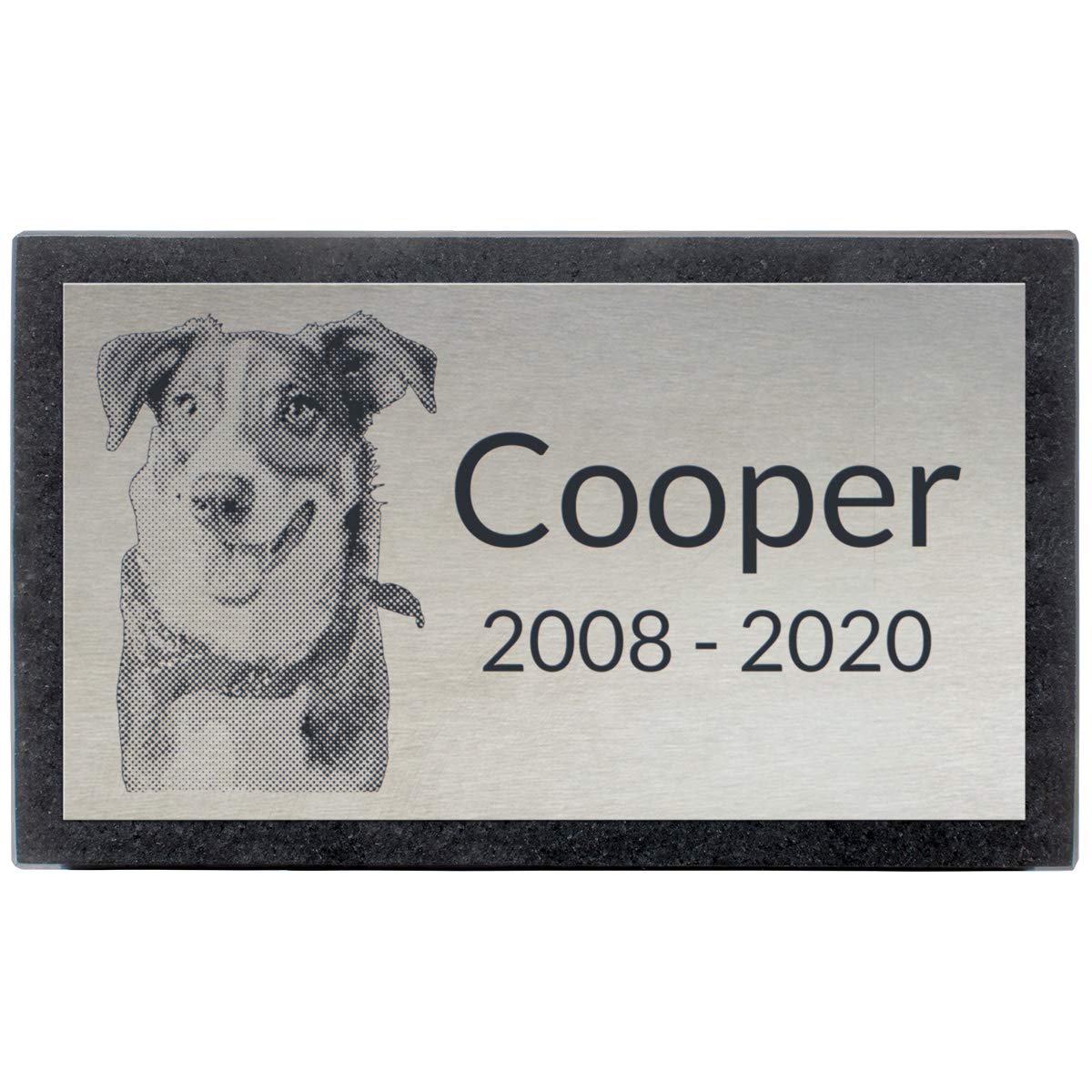 Premium Stainless Steel & Granite Memorial Headstone - Custom Grave Marker for Loved Ones, Pets (Dogs, Cats) - 10