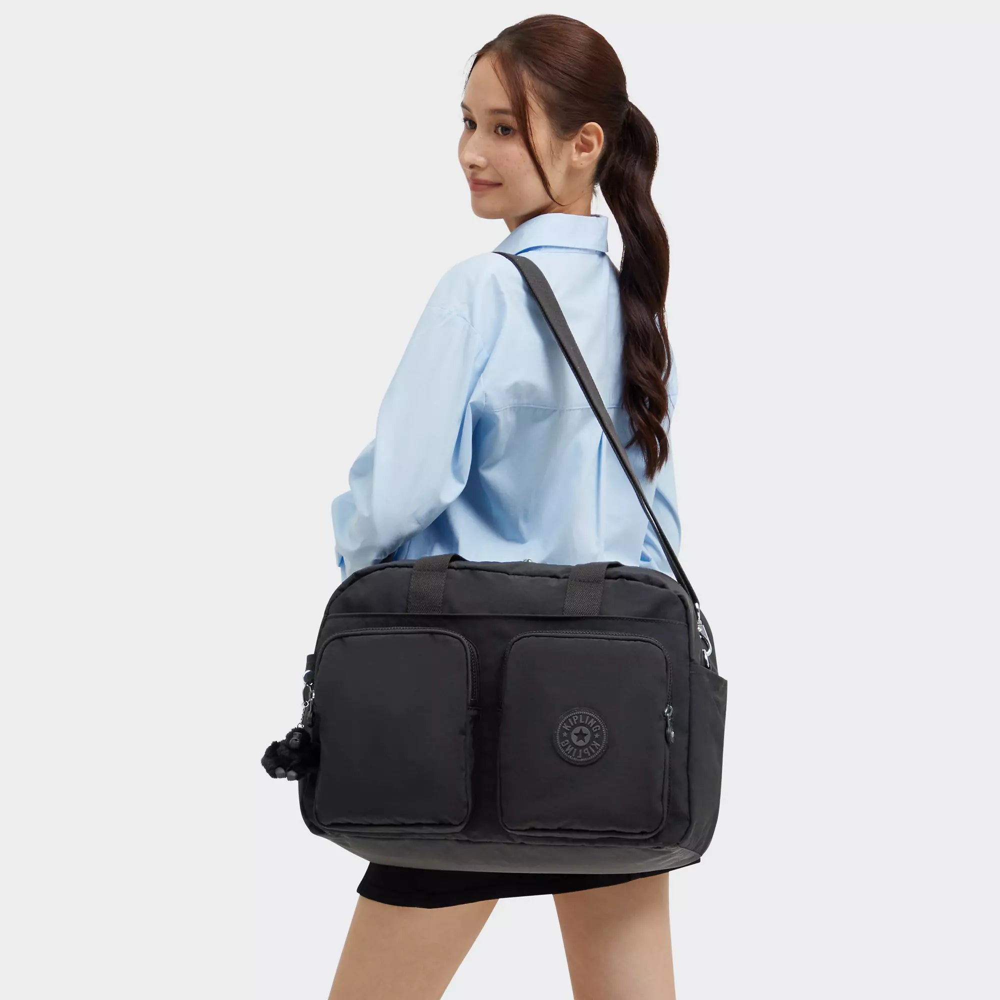 Kipling Defea Extra Large Weekender Duffle Bag - Black Noir - Perfect for Travel, Gym & Weekend Getaways