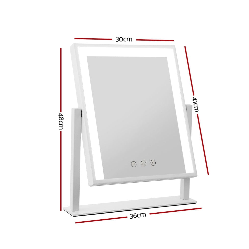 Embellir 30x40cm LED Lighted Makeup Mirror - Adjustable Standing Vanity Mirror with Brightness Control for Professional Makeup & Skincare - Perfect for Home, Salon, and Travel Use