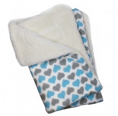 Cozy Blue and Gray Hearts Fleece Ultra Plush Blanket Set - Soft & Warm Twin/Queen Size - Perfect for Couples, Bedroom Decor, and Winter Snuggling