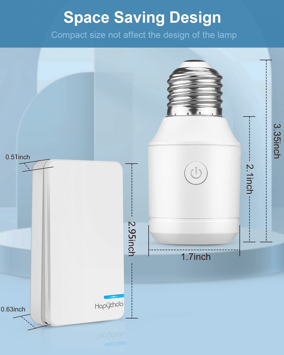 Smart Wireless Light Switch Kit for 500W E26/E27 Bulb Base Holder - Remote Control & Timer Function - Perfect for Bedroom, Living Room, and Smart Home Automation