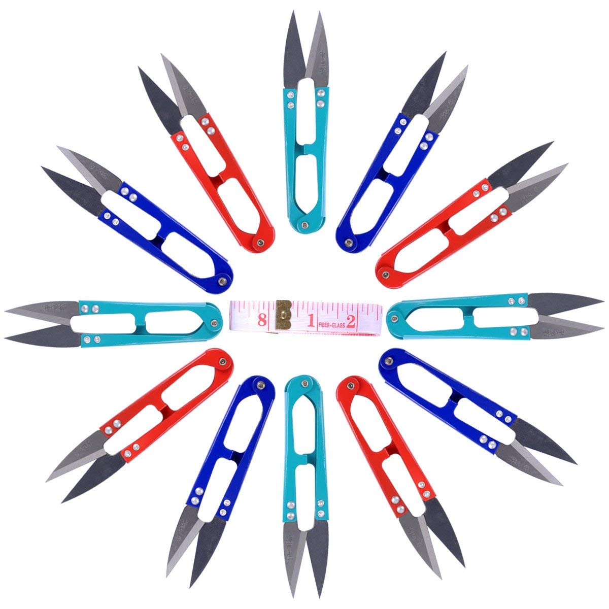 UCEC Thread Snips - 12 Pack Small Mini Scissors for Sewing, Embroidery, Knitting, Crochet & Yarn Cutting | Precision Craft Scissors for DIY Projects, Fabric Cutting & Needlework