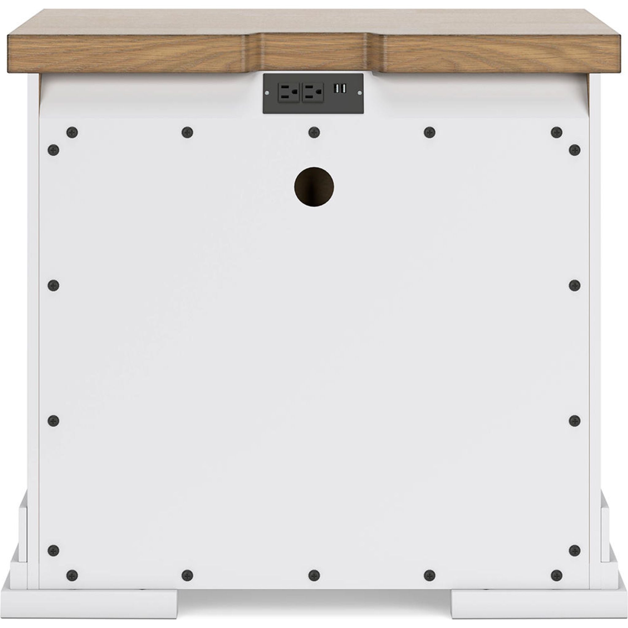 Ashbryn Nightstand - White & Natural Wood Bedside Table with Drawer - Perfect for Bedroom, Guest Room, or Dorm Decor
