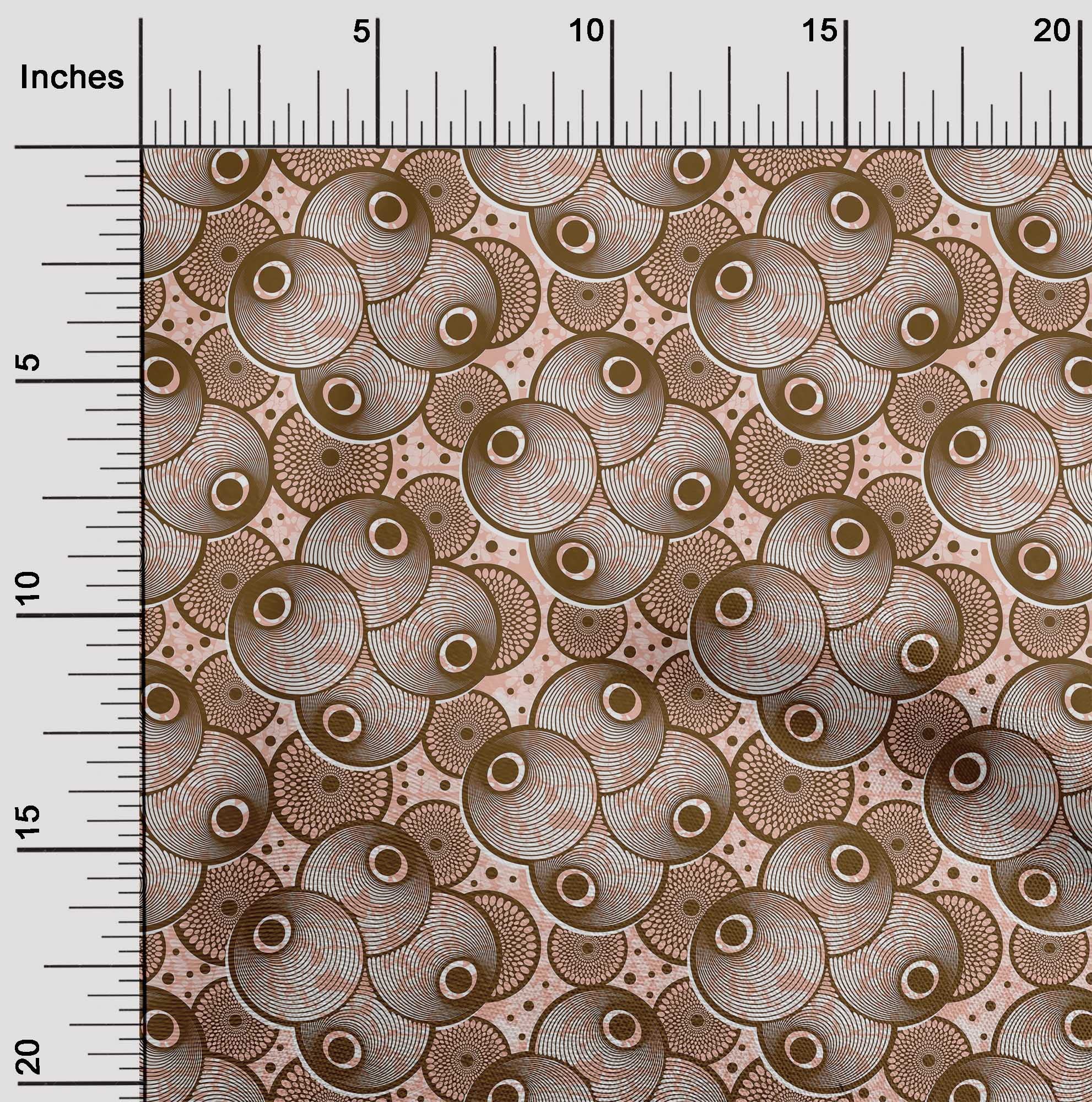oneOone Viscose Jersey Rose Brown Fabric - 60 Inch Wide Printed African Textile for DIY Clothing & Sewing Projects | Perfect for Dresses, Skirts, and Home Decor