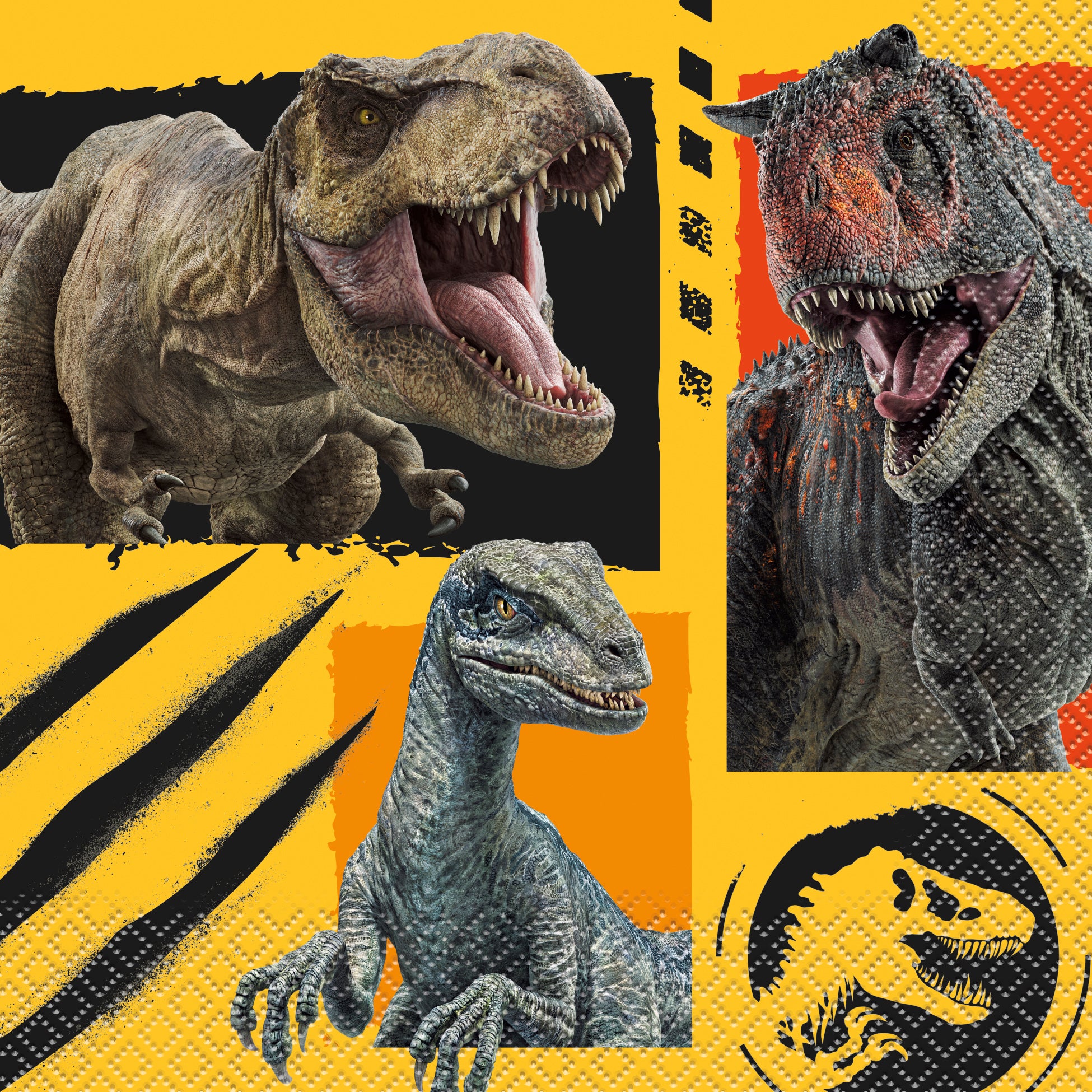 Premium Jurassic World Themed Lunch Napkins - 16 Count, Dinosaur Design for Kids' Birthday Parties, Themed Events, and Movie Nights