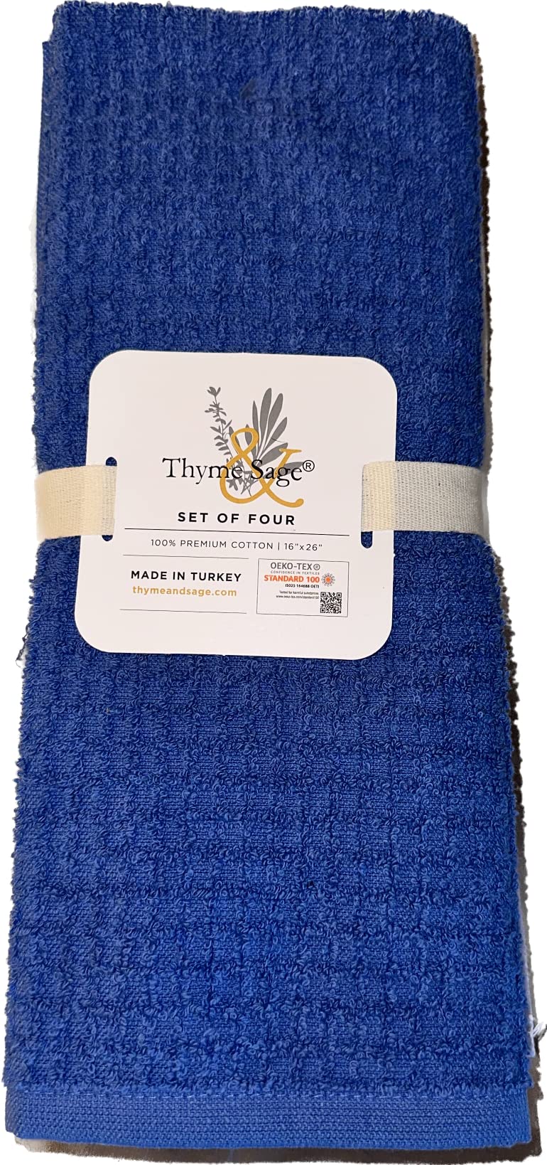 4-Pack Premium Turkish Cotton Kitchen Towels Set - Ultra Absorbent & Quick-Drying Dish Towels - 16