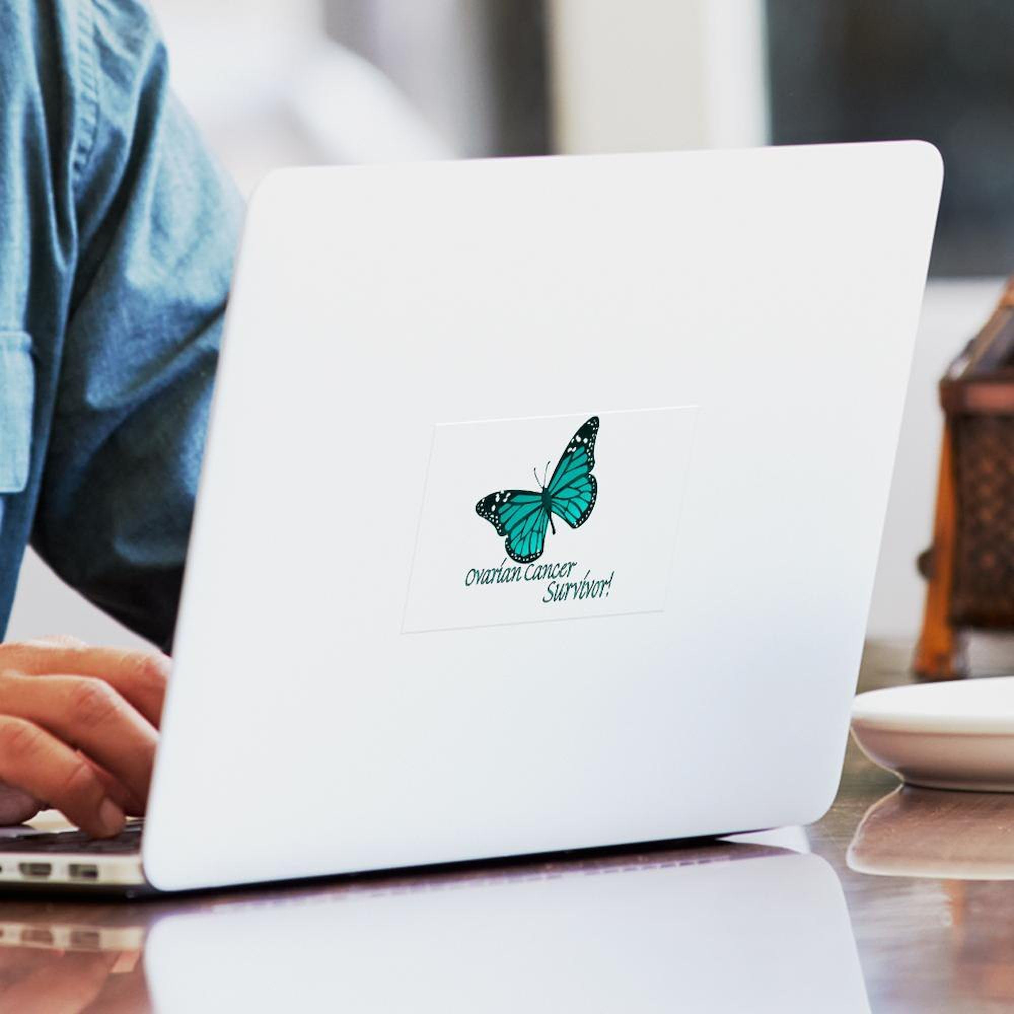 Ovarian Cancer Survivor Rectangle Car Sticker - Inspirational Bumper Decal for Awareness & Support | Car, Laptop, Water Bottle