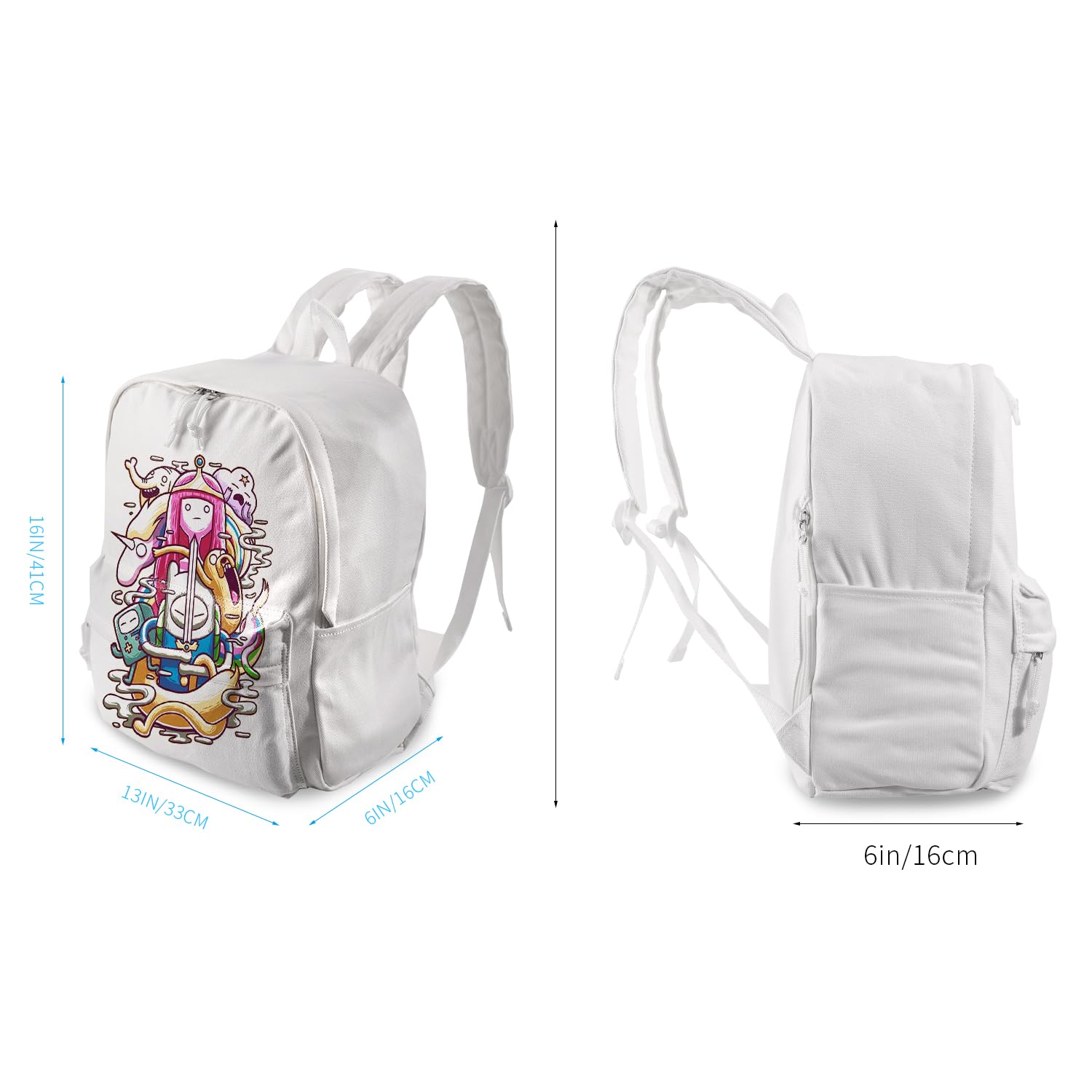 DIY White Canvas Backpack - Large Unisex Casual Daypack & Laptop Satchel for School, Travel & Work | Durable & Stylish