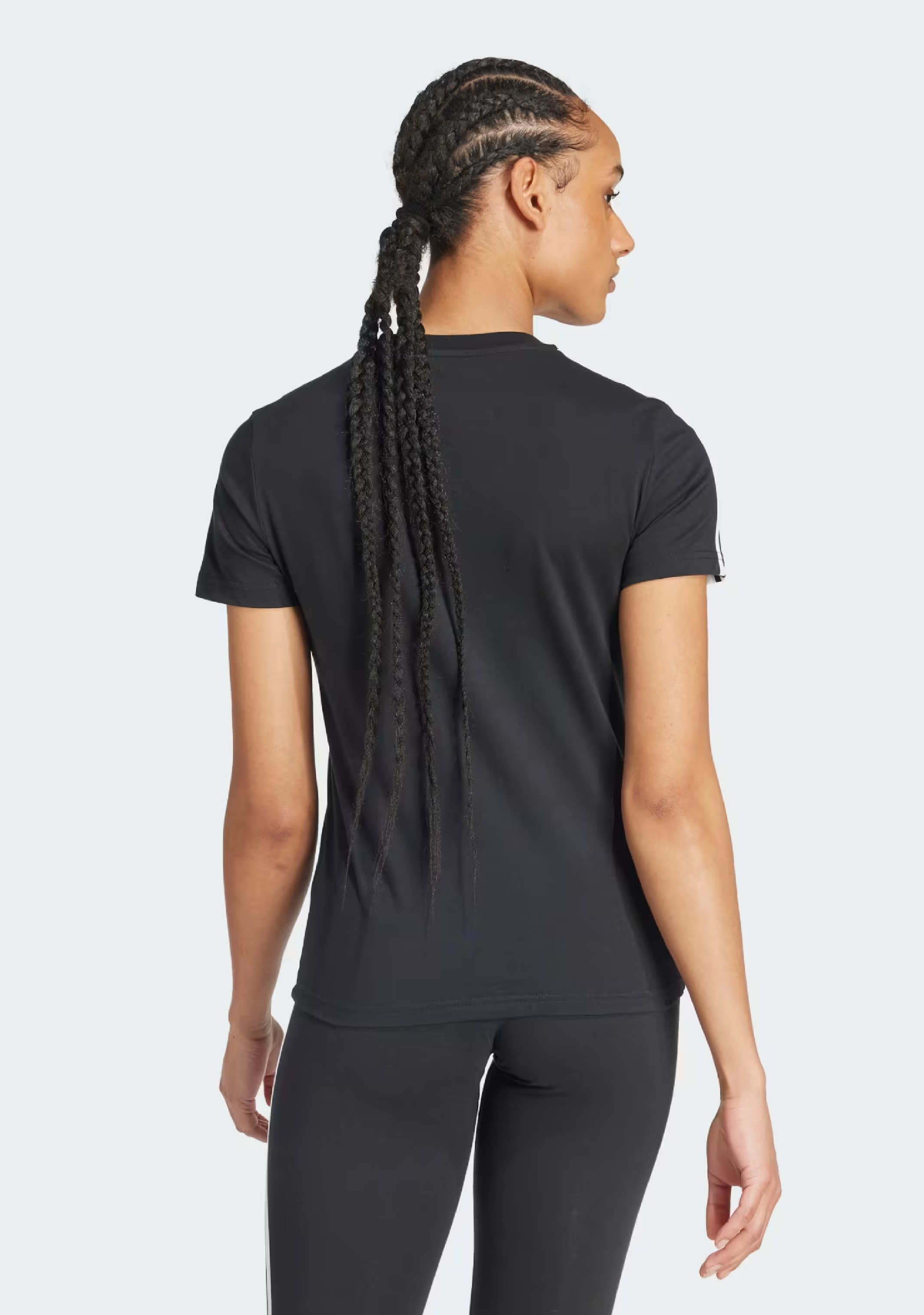 Adidas Women's 3 Stripe T-Shirt - Comfortable Casual Short Sleeve Tee for Running, Gym & Everyday Wear