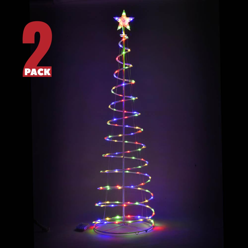6ft LED Lighted Spiral Christmas Tree with Battery Operation - Perfect for Indoor Holiday Decor, Parties & Festive Home Lighting