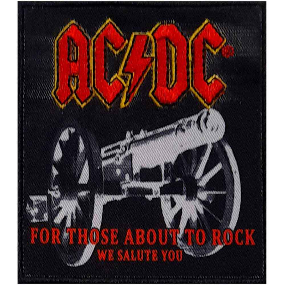 AC/DC Iron On Patches - Canon Woven Logo Embroidered Badges for Jackets, Backpacks & Denim | Rock Band Merchandise for DIY Customization