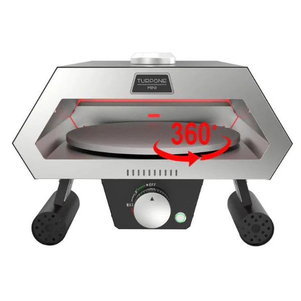 Turpone TPO 0012 High Performance Mini Propane Pizza Oven with Rotating Stone - Perfect for Outdoor Cooking, Camping, Backyard Parties & Homemade Pizza Making