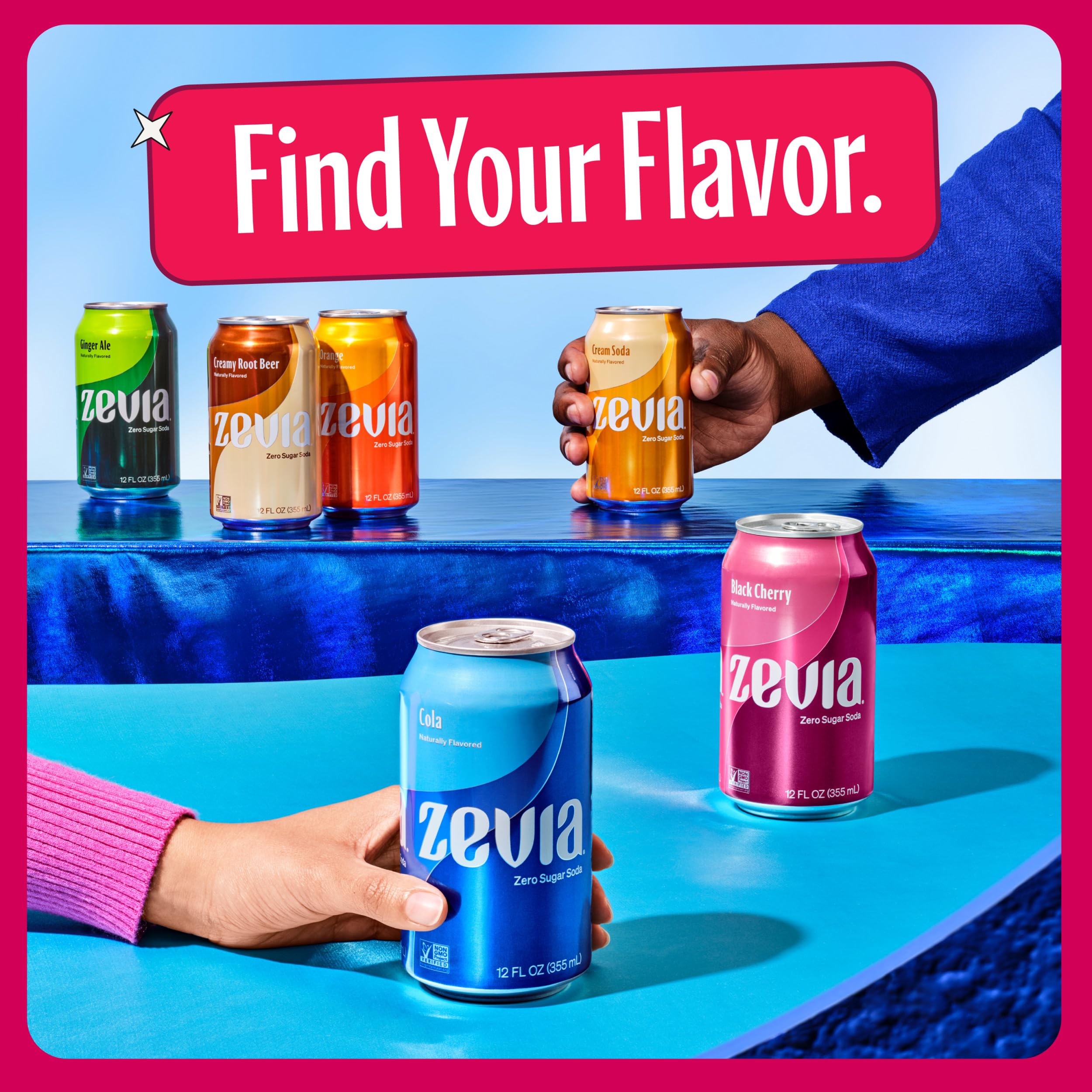 Zevia Zero Calorie Soda - Naturally Sweetened with Stevia, 12 Fl Oz Cans (Pack of 6) | Refreshing Healthy Alternative to Regular Soda for Weight Loss & Diabetic-Friendly Lifestyle