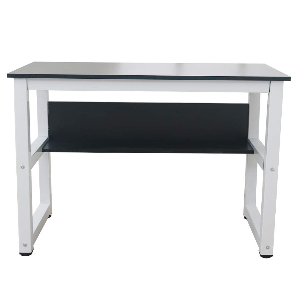 Modern Writing Desk for Home Office - Ergonomic Study Desk with Storage | Perfect for Remote Work, Online Classes & Small Spaces