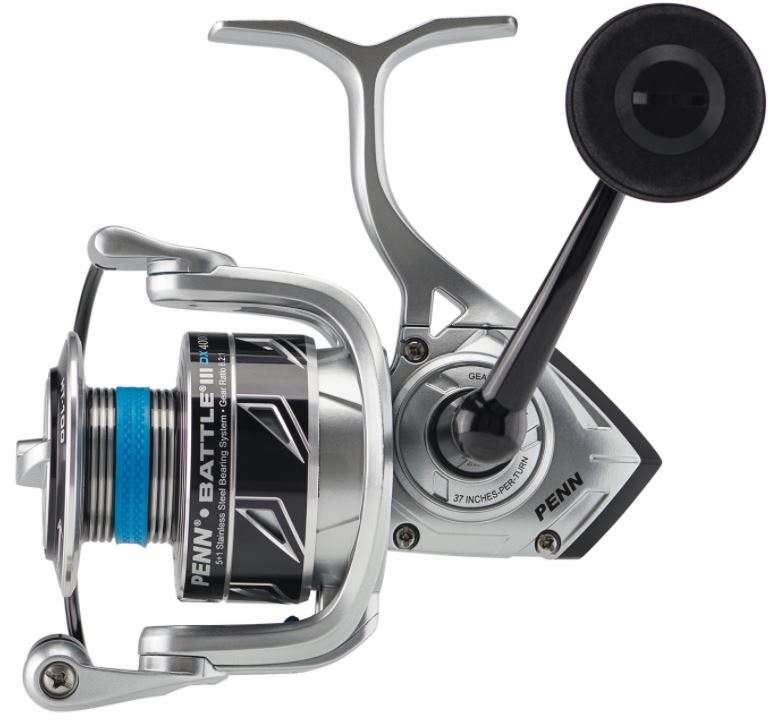 Battle III DX Spinning Reel 4000 - High Performance Saltwater Fishing Reel with Smooth Drag System - Perfect for Surf Fishing, Pier Fishing & Offshore Angling (BTLIII4000DX)