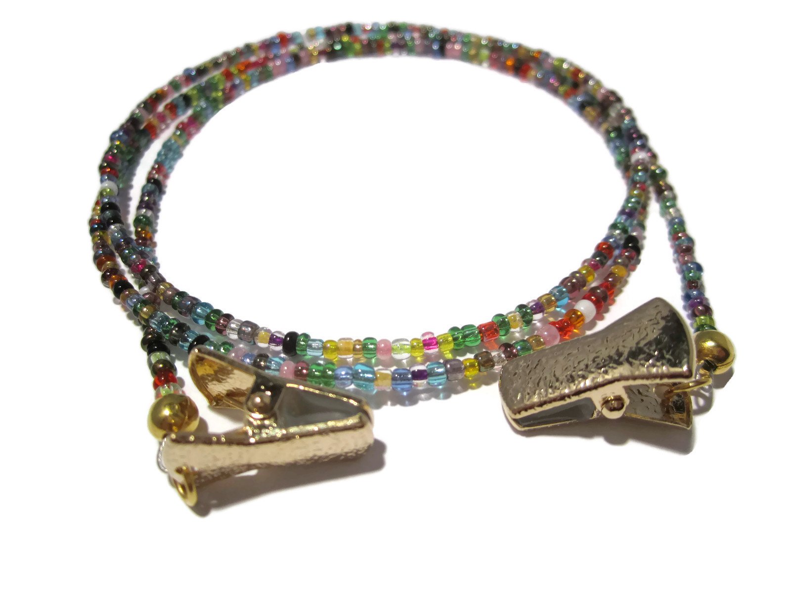 Fashionable Beaded Eyeglass Chain for Women - 32 Stylish Colors with Gold Clip - Adjustable Glasses Strap Lanyard - Secure Eyewear Retainer - Perfect for Reading, Driving & Outdoor Activities