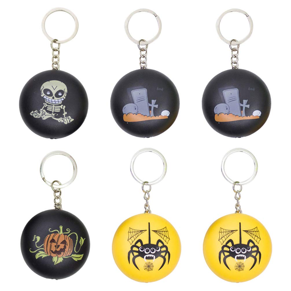 6 Pack Halloween Light Up Keychains with LED Flashlight & Sound - Glow in The Dark Party Favors for Trick or Treat, Costume Accessories & Spooky Decorations