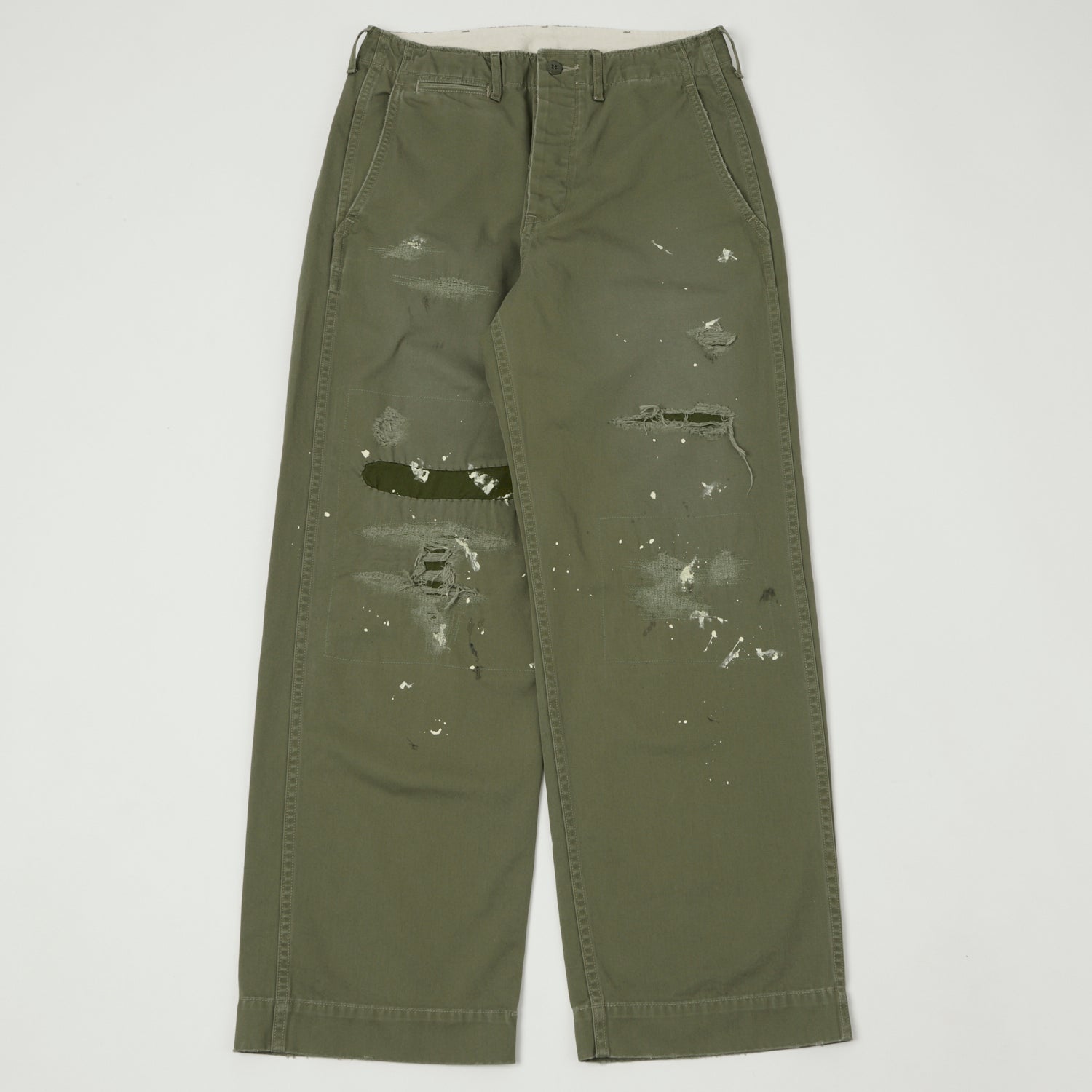 Full Count 1201HW U.S. Army Chino Pants - 41 Khaki & Sage Green | Vintage Military Style Workwear for Men | Perfect for Outdoor Adventures, Casual Wear & Work Uniforms
