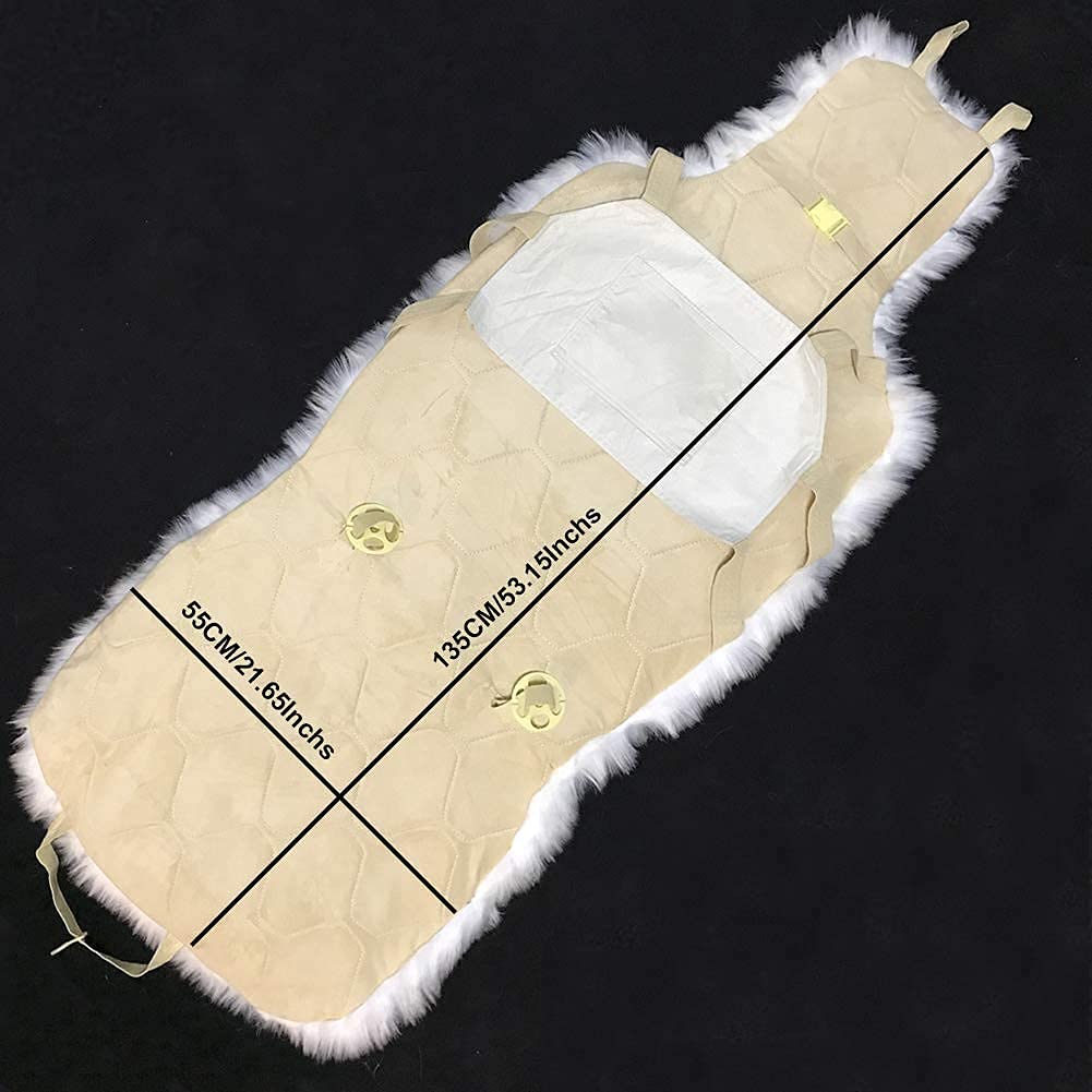 1Pc Faux Sheepskin Wool Fur Car Seat Cover - Universal Fit for Cars, SUVs & Trucks - Soft Plush Synthetic Buck Fur Cushion by FLMaples (White) - Perfect for Winter Comfort & Luxury Interior Upgrade