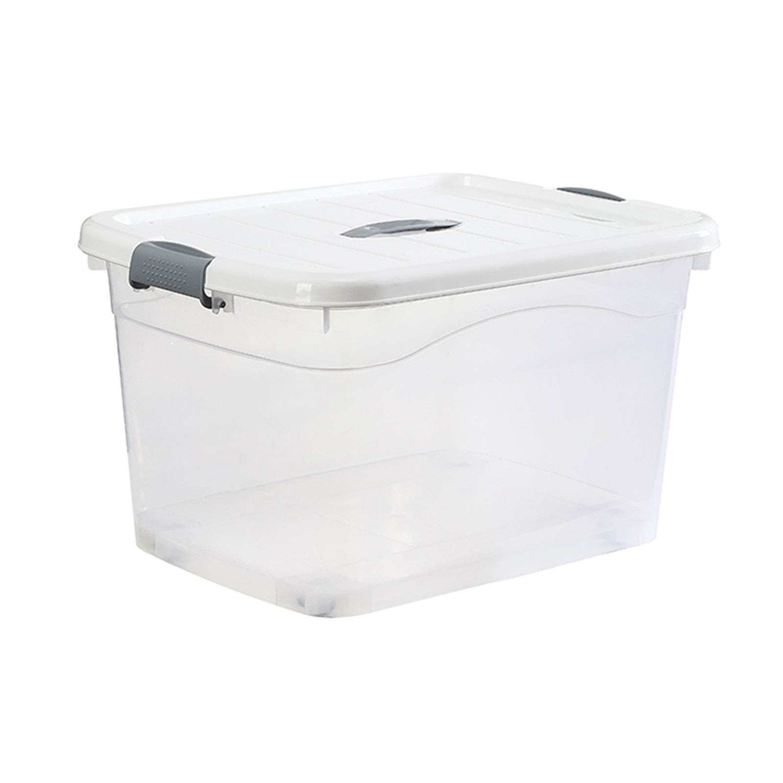 30L 50L 80L Clear Plastic Stackable Storage Bins with Lids & Handles - Airtight Organizer Box for Home, Office, Garage & Closet Storage Solutions