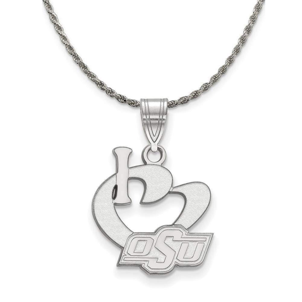 Oklahoma State Pendant Necklace - I Love Logo for Fans & Gifts