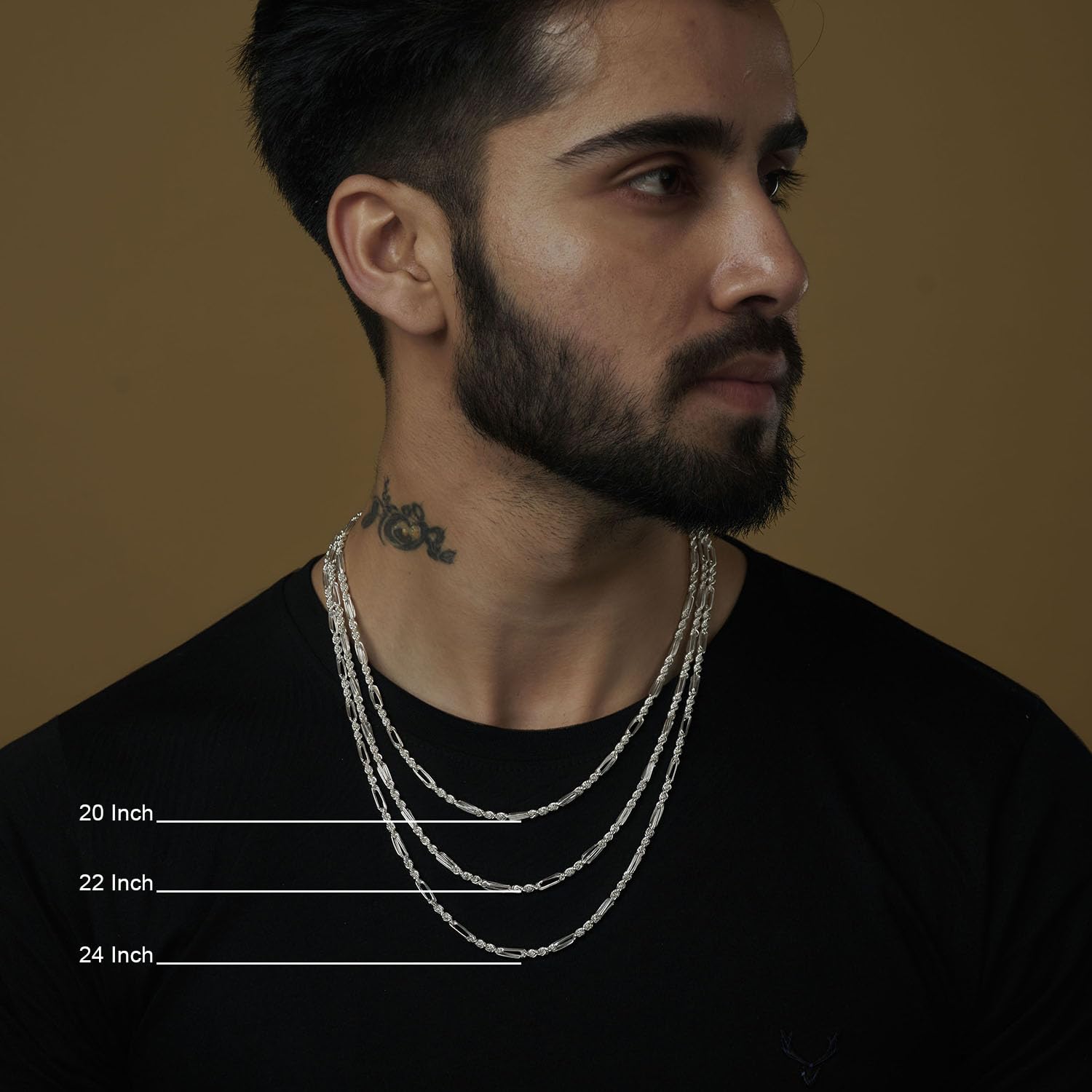LeCalla 925 Sterling Silver Figaro Chain Necklace for Men & Women | Italian 3.5mm Handmade Milano Rope Jewelry (18, 20, 22, 24 Inches) - Perfect for Gifts, Weddings & Everyday Wear