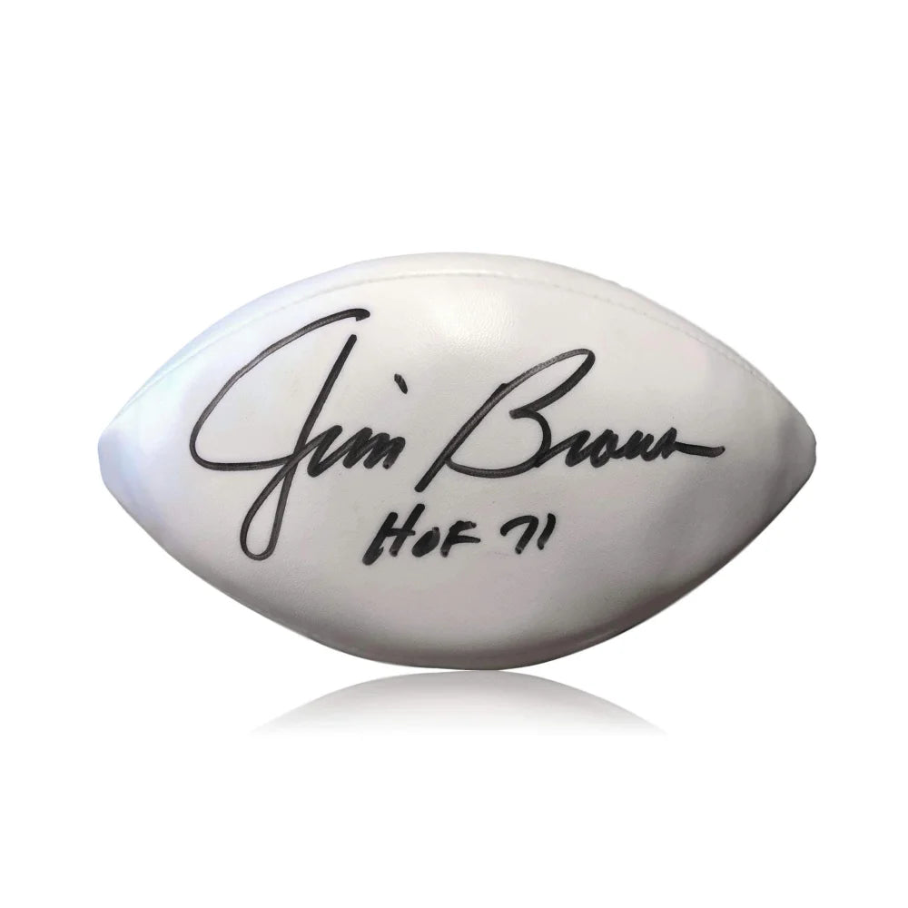 Jim Brown Autographed Cleveland Browns White Panel Football with JSA COA - Perfect for NFL Collectors, Sports Memorabilia Displays & Fan Gifts